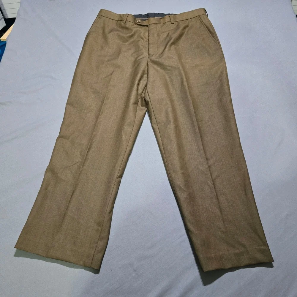 Stacy Adams Suit Mens 42R 35x26 Brown 2 Piece Blazer pants Gold Collection